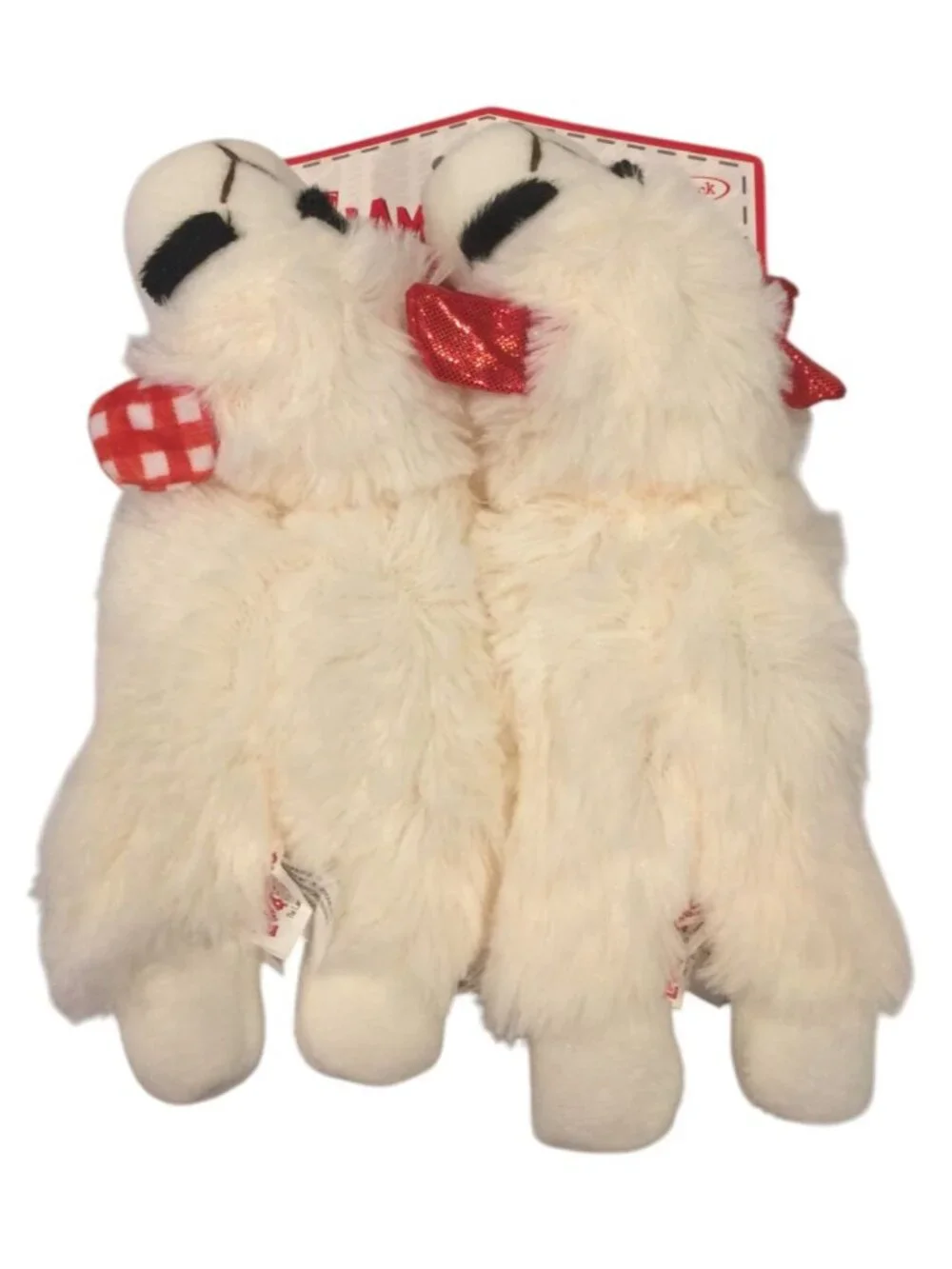 Lamb Chop Red Metallic Red White Checkerboard Squeak 7